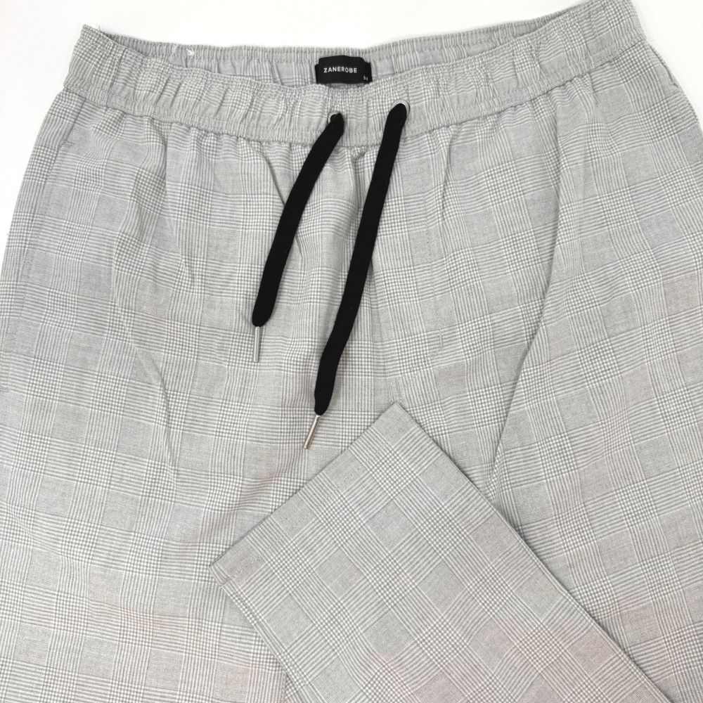 Zanerobe‎ Mens Size 34 Gray Glen Plaid Jogger Pants Elastic Waist Drawstring
